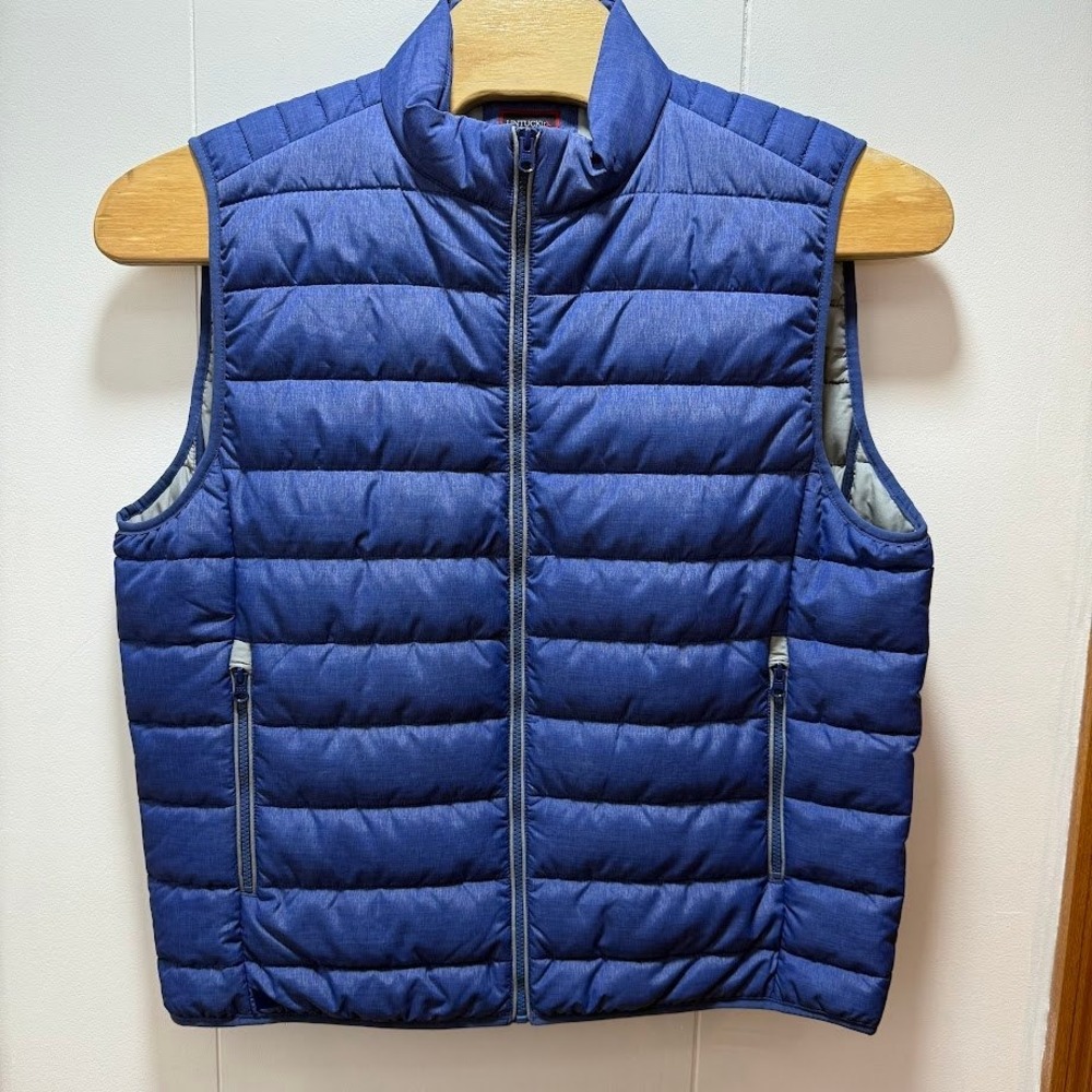 UNTUCKit Mens Blue Quilted Puffer Vest Lightweight Full Zip Packable XX Large